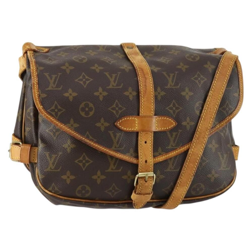 LOUIS VUITTON Monogram Saumur 30 Shoulder Bag M42256 LV Auth BA8846